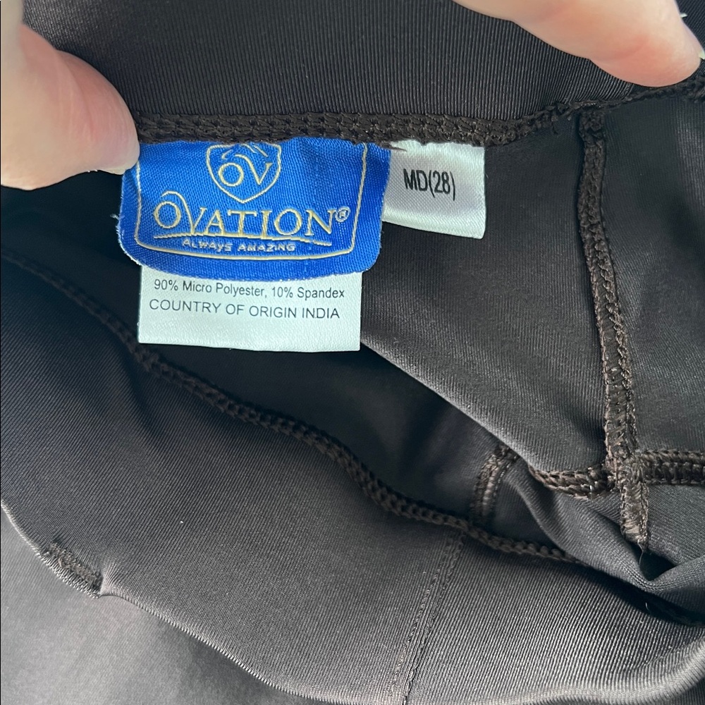 Girls Ovation equestrian pull on riding pants Brown M 28 fits like 12/14 - Picture 9 of 12